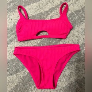 Xhilaration hot pink cut out bikini set